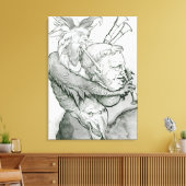 Devil Plays Man hoofd Saxophone, 1144 Canvas Afdruk (Insitu (Woonkamer))
