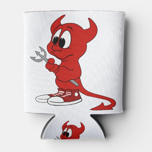 Devil Red Demon Cartoon Satan Evil Hell Heat Blikjeskoeler (Voorkant)