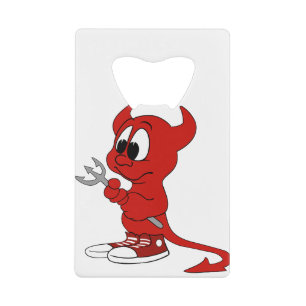 Devil Red Demon Cartoon Satan Evil Hell Heat Creditkaart Flessenopener