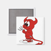 Devil Red Demon Cartoon Satan Evil Hell Heat Magneet (Voorkant / Achterkant)