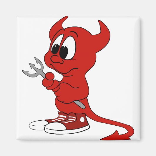 Devil Red Demon Cartoon Satan Evil Hell Heat Magneet (Voorkant)