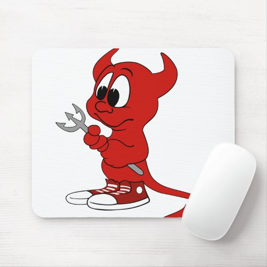 Devil Red Demon Cartoon Satan Evil Hell Heat Muismat (Met muis)
