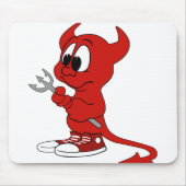 Devil Red Demon Cartoon Satan Evil Hell Heat Muismat (Voorkant)