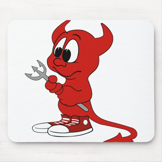 Devil Red Demon Cartoon Satan Evil Hell Heat Muismat (Voorkant)