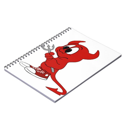 Devil Red Demon Cartoon Satan Evil Hell Heat Notitieboek (Linkerzijde)