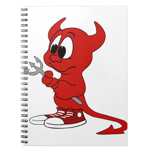 Devil Red Demon Cartoon Satan Evil Hell Heat Notitieboek (Voorkant)