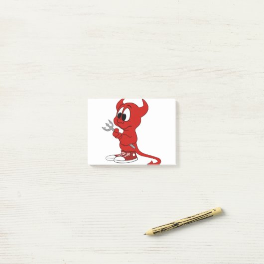 Devil Red Demon Cartoon Satan Evil Hell Heat Post-it® Notes (Op bureau)