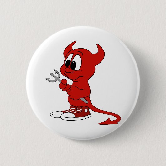 Devil Red Demon Cartoon Satan Evil Hell Heat Ronde Button 5,7 Cm (Voorkant)