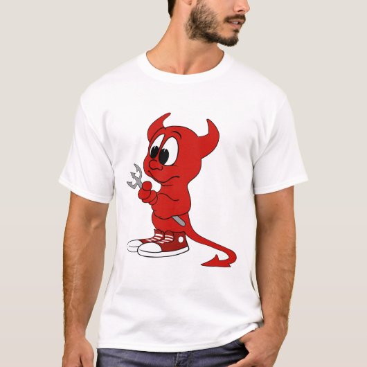 Devil Red Demon Cartoon Satan Evil Hell Heat T-shirt (Voorkant)