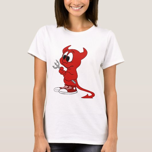 Devil Red Demon Cartoon Satan Evil Hell Heat T-shirt (Voorkant)