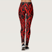 Devil Red Fire Flames Halloween kostuum Leggings (Achterkant)