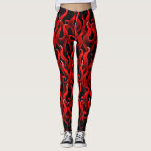 Devil Red Fire Flames Halloween kostuum Leggings (Voorkant)