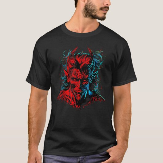 Devil Red Hell Demon Asmodeus T-shirt (Voorkant)