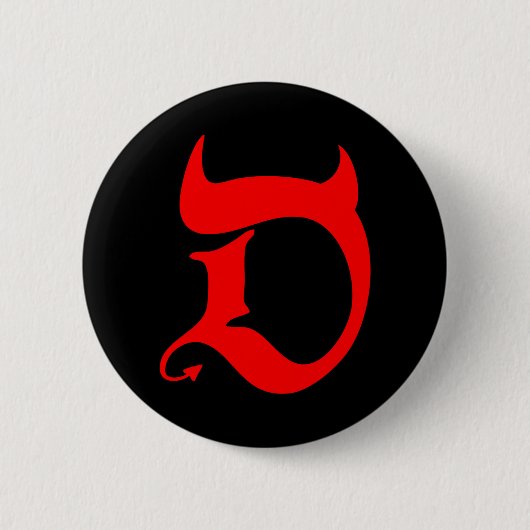 Devil (red print / black) ronde button 5,7 cm (Voorkant)