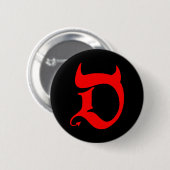 Devil (red print / black) ronde button 5,7 cm (Voorkant /achterkant)