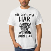 DEVIL (satan) IS EEN LIAR, Christelijk T-shirts (Voorkant)