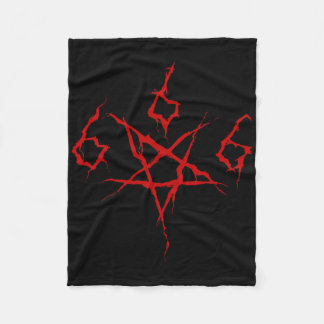 Devil Satan Satanic 666 Pentagram Occult Horror Ha Fleece Deken