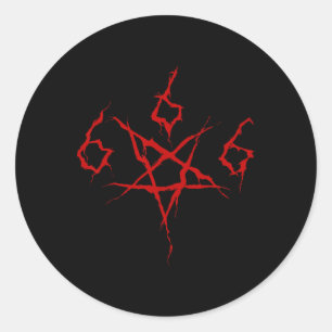Devil Satan Satanic 666 Pentagram Occult Horror Ha Ronde Sticker