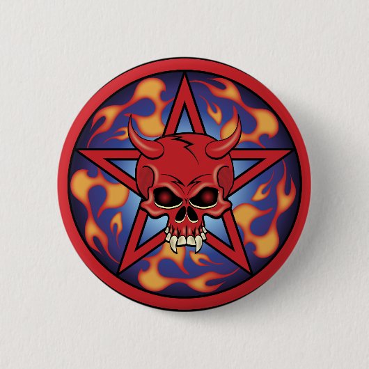 Devil Skull Ronde Button 5,7 Cm (Voorkant)