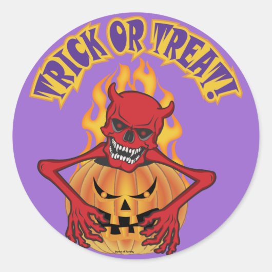 Devil Skull Ronde Sticker (Voorkant)