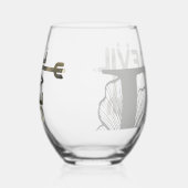 DEVIL Stemless Wijnglas Abstract Zwart Goud Wijnglas Zonder Voet (Rechts)