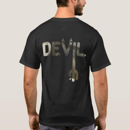 DEVIL T-Shirt Trend Abstracte Kunst Zwart Wit Goud