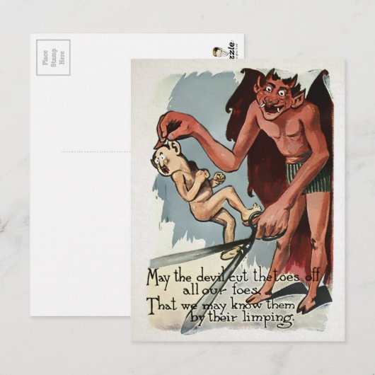  Devil Toes Briefkaart (Voorkant / Achterkant)