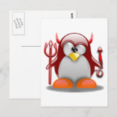 Devil Tux (Linux Tux) Briefkaart (Voorkant / Achterkant)