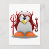 Devil Tux (Linux Tux) Briefkaart (Voorkant)