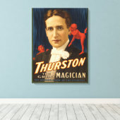 Devil vertelt hem geheimen Magic. Canvas Afdruk (Insitu (Houten vloer))