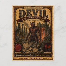 Devil, Vintage Circus Monster Briefkaart