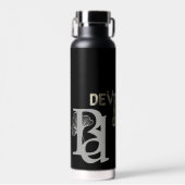 DEVIL Waterfles Trend Abstract Zwart Wit Goud (Voorkant)