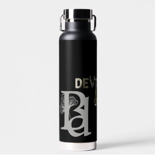DEVIL Waterfles Trend Abstract Zwart Wit Goud