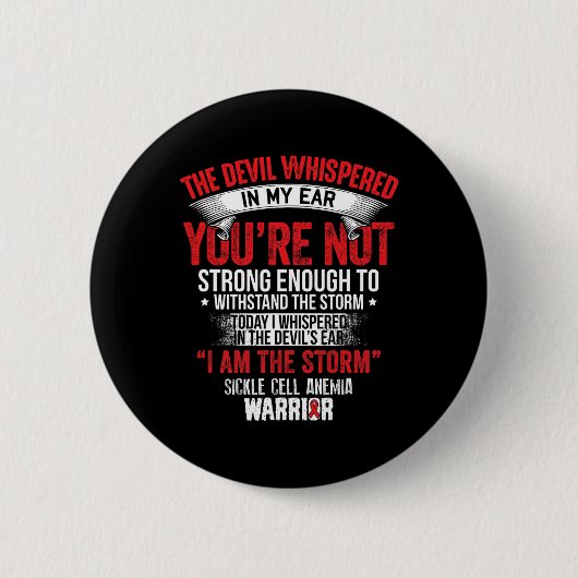 Devil Whispered- sikkelcelanemie Awareness Supp Ronde Button 5,7 Cm (Voorkant)