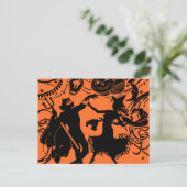  Devil Witch Dance Silhouette Illustratie Briefkaart (Staand voorkant)