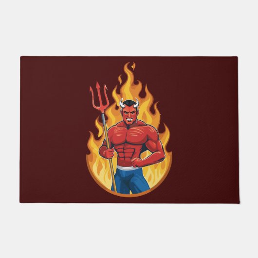 Devil with trident deurmat (Voorkant)
