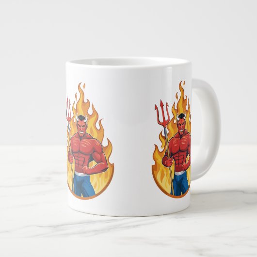 Devil with trident grote koffiekop (Voorkant rechts)