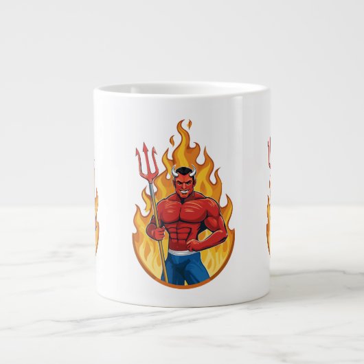 Devil with trident grote koffiekop (Voorkant)