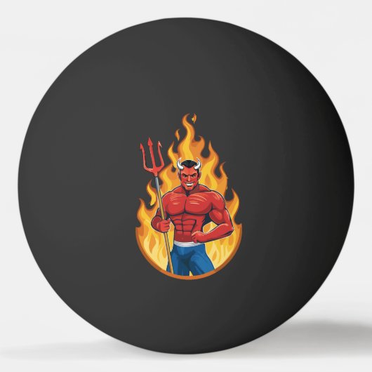 Devil with trident pingpongbal (Voorkant)