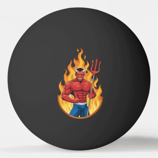 Devil with trident pingpongbal (Achterkant)