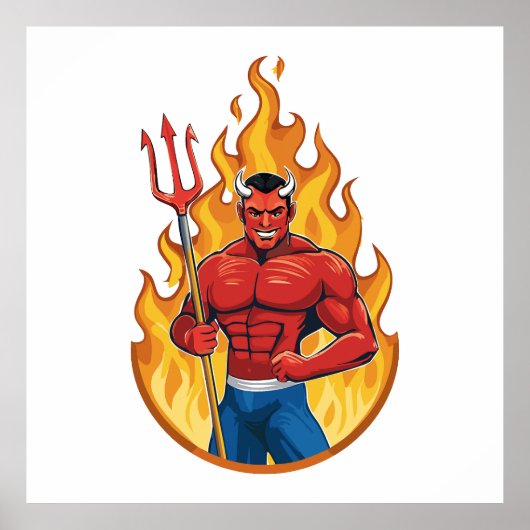 Devil with trident poster (Voorkant)