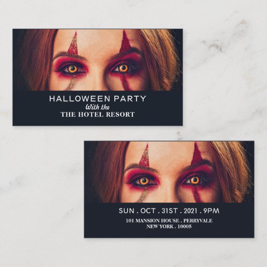 Devil Woman, Halloween Party Ticket Invitation Informatiekaartje (Voorkant / Achterkant)