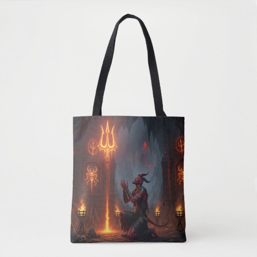 Devil Worship Trident Tote Bag (Voorkant)
