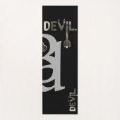 DEVIL Yoga Mat Abstracte Kunst Zwart Wit Goud (Voorkant)