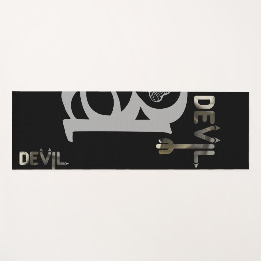 DEVIL Yoga Mat Abstracte Kunst Zwart Wit Goud (Voorkant (horizontaal))