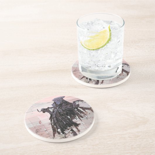 DEVIL ZANDSTEEN ONDERZETTER (Zijkant)