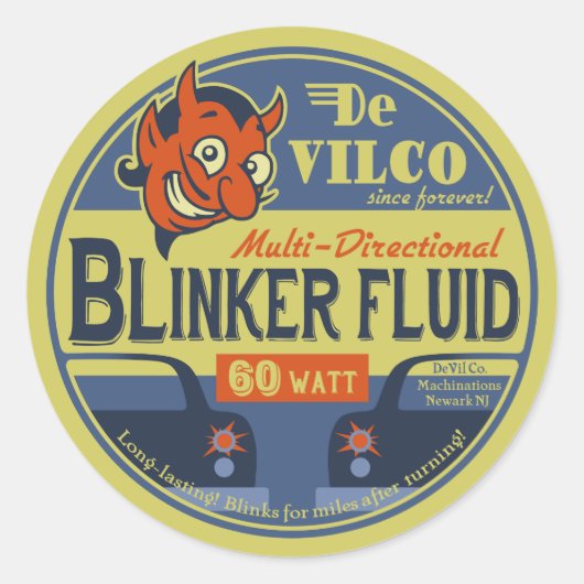 DeVilco Blinker Fluid Ronde Sticker (Voorkant)
