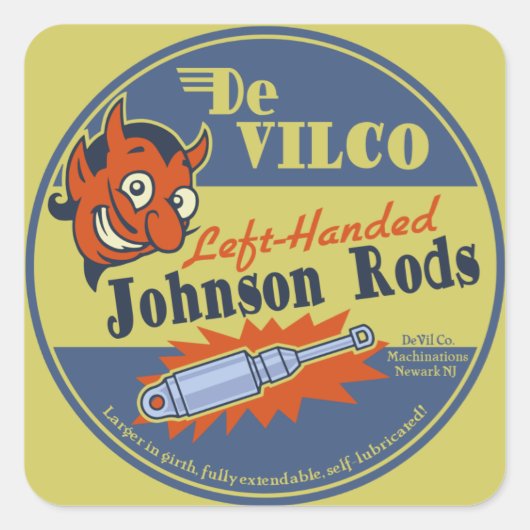 DeVILCO Left-Handed Johnsons Vierkante Sticker (Voorkant)