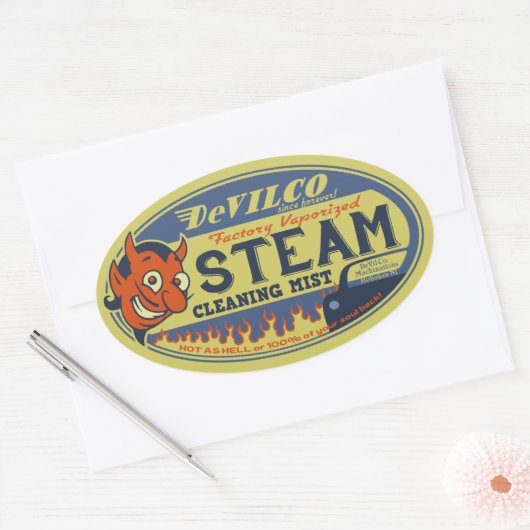 DeVilco Stoomreiniger Ovale Sticker (Envelop)