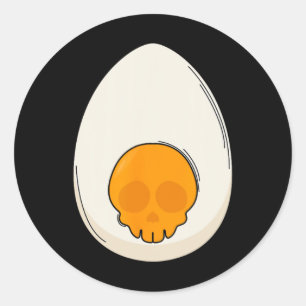 Deviled Egg Costume Devil Horns Halloween Love Egg Ronde Sticker